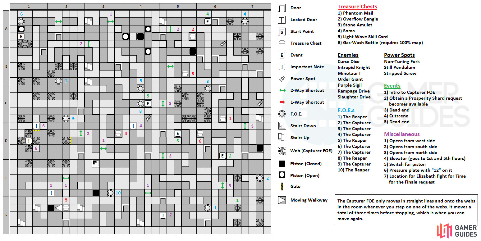 The map for the eighth floor of Clock Tower.