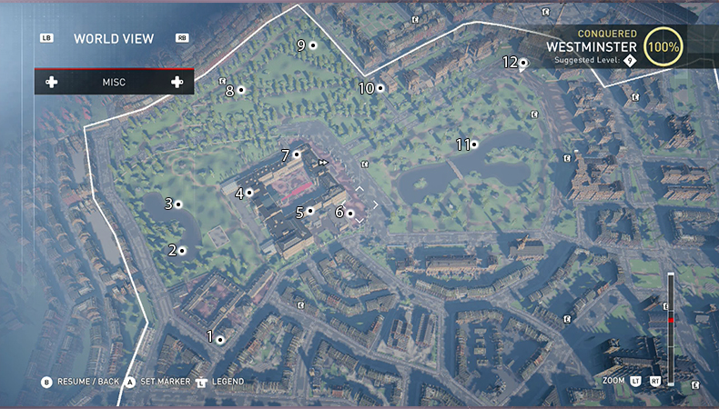 A map showing the locations of all 12 Royal Correspondence items.