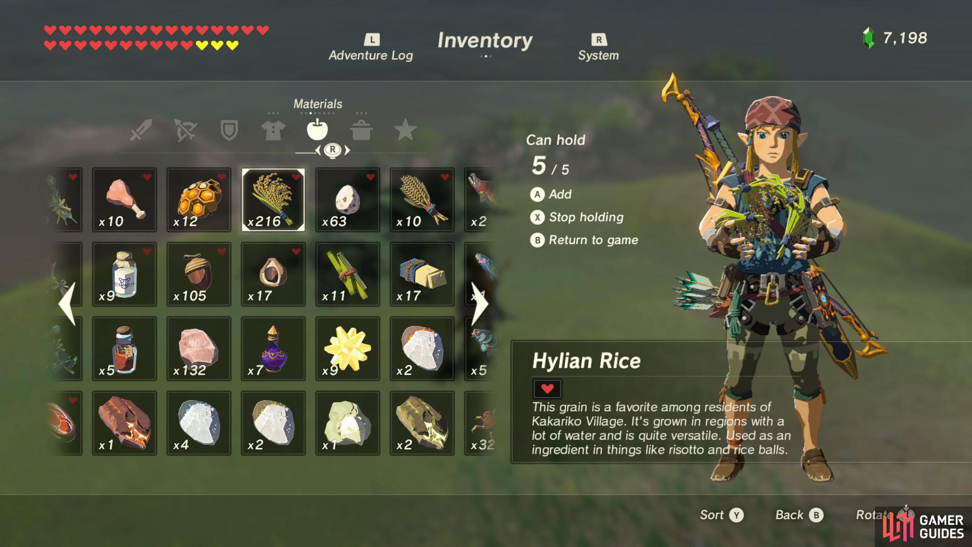 Hylian Rice can be found hidden in the grass around the Necluda region.