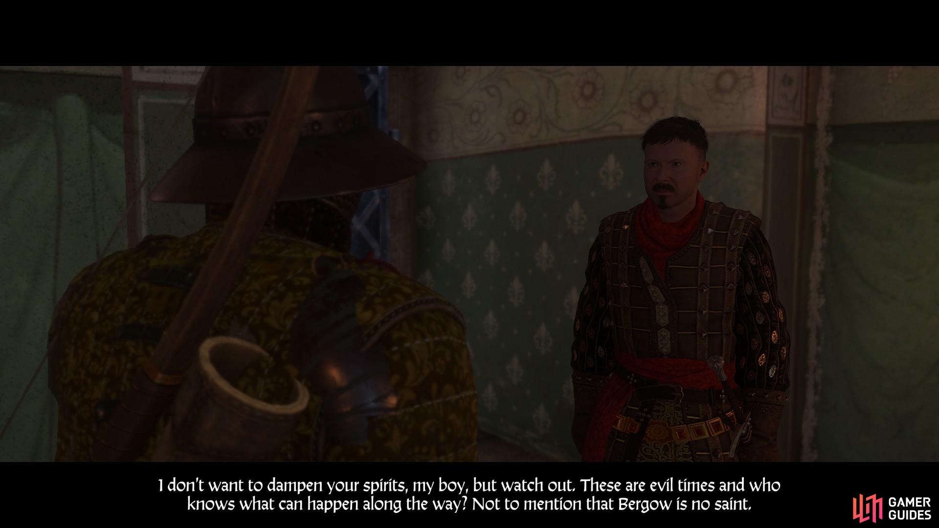 Exhaust all dialogue options with Sir Radzig to learn more about what was spoken of in the meeting with jobst.