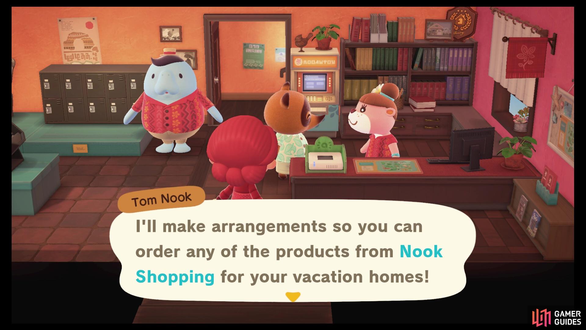 Tom Nook will let you source furniture from the Nook Shopping catalog.