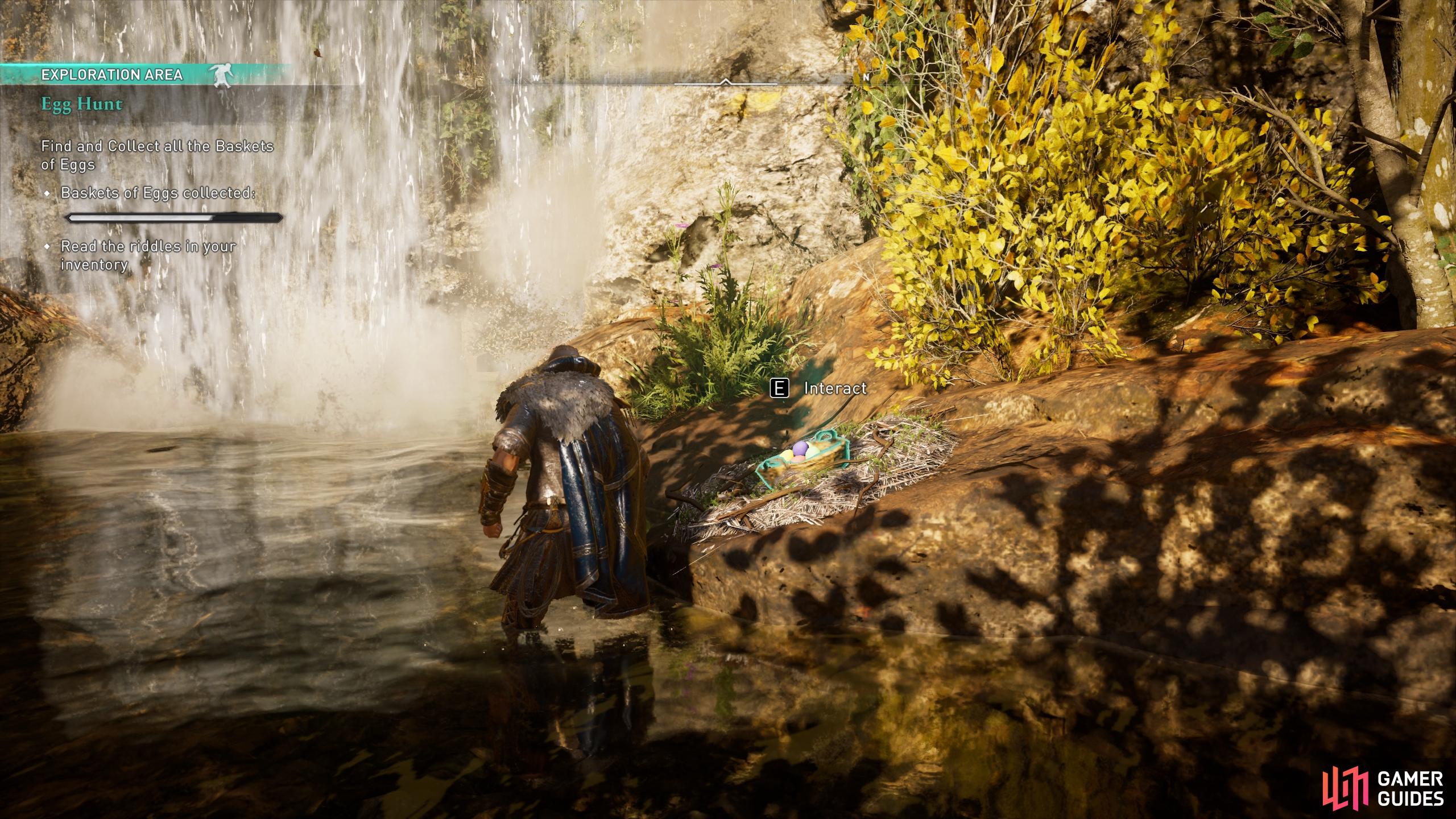 Next to the waterfall in the northwest of the settlement, to the right of Valka’s Hut.