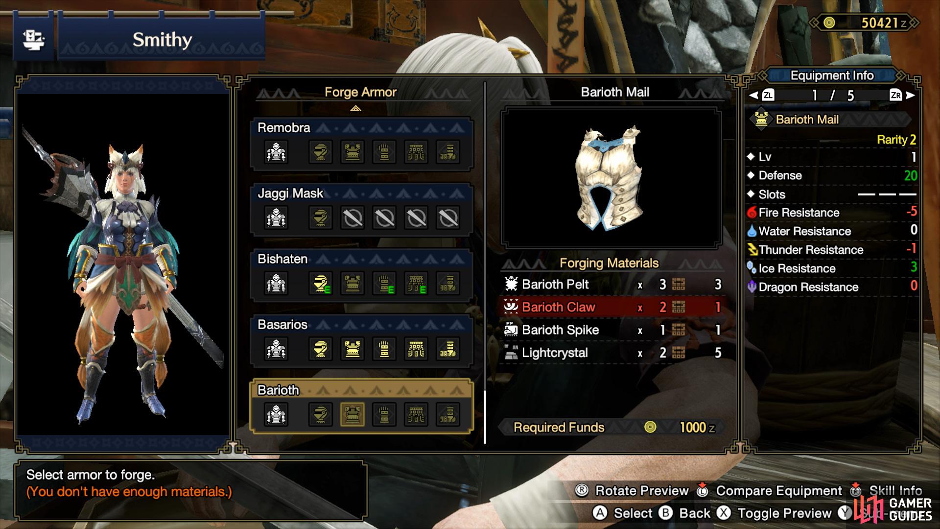 Three pieces of the Barioth Armor requires Barioth Pelts to craft.