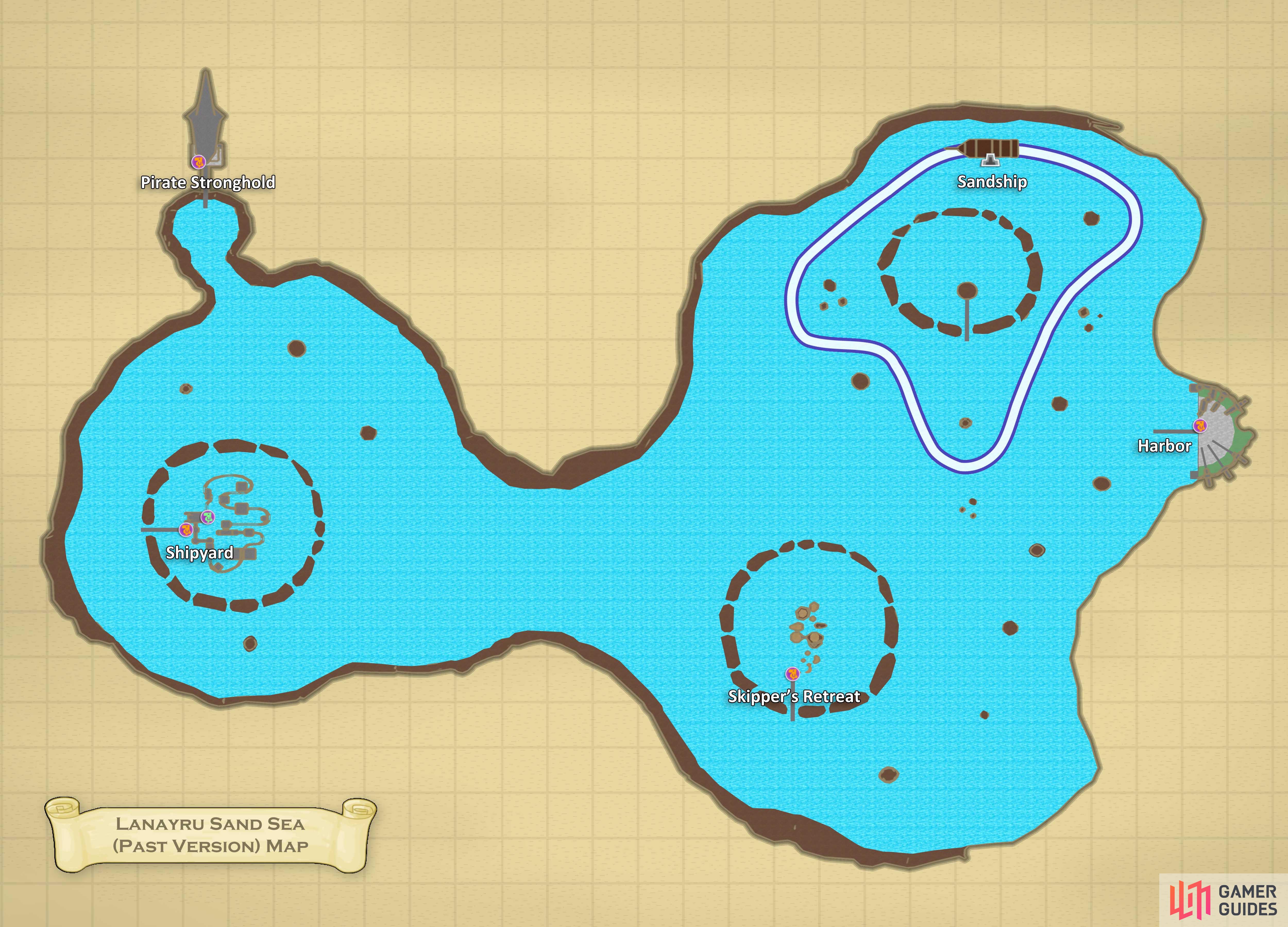 Map of Lanayru Sand Sea (Past).