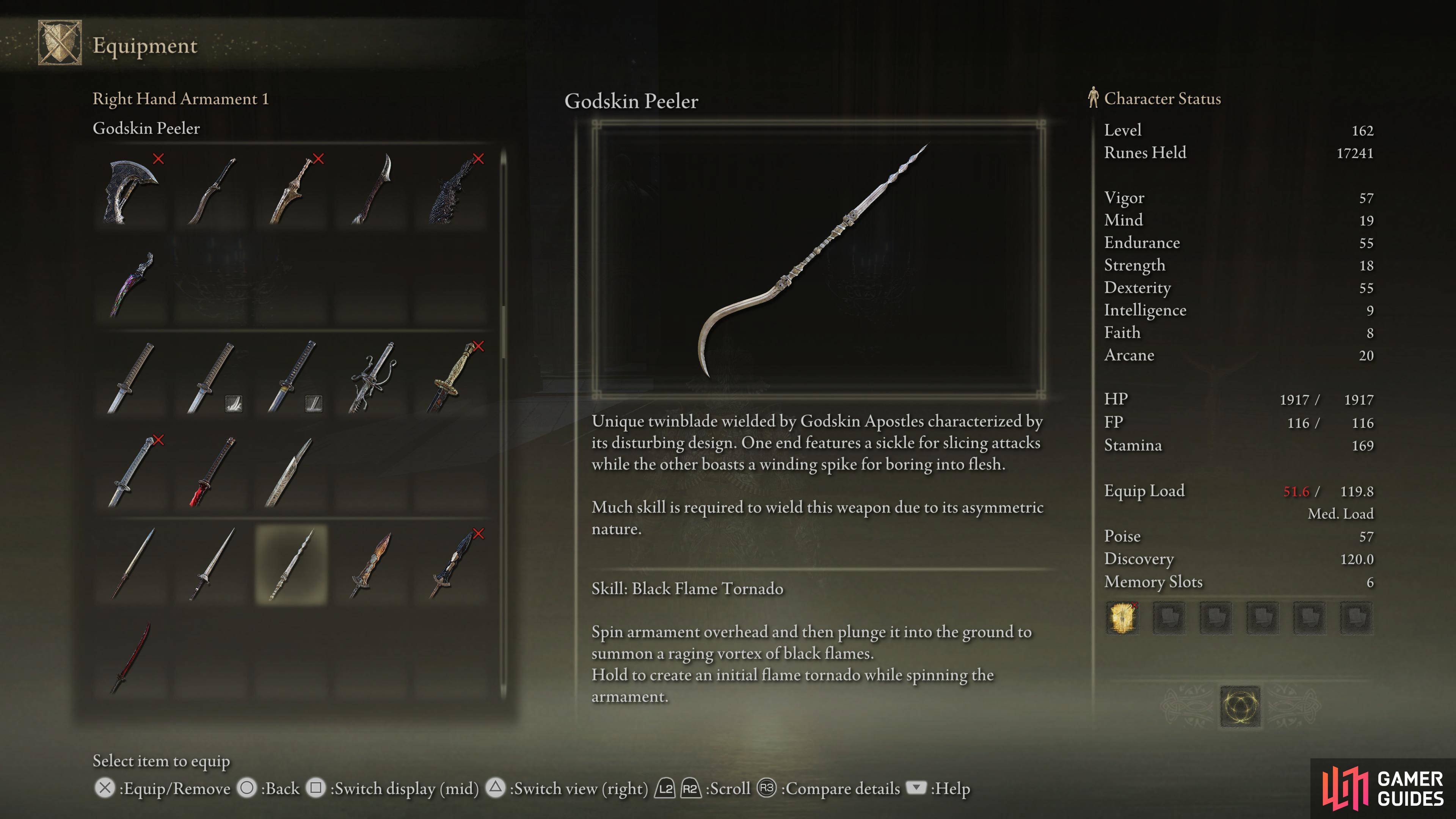 The Godskin Peeler is obtained from the Godskin Apostle in the Altus Plateau.