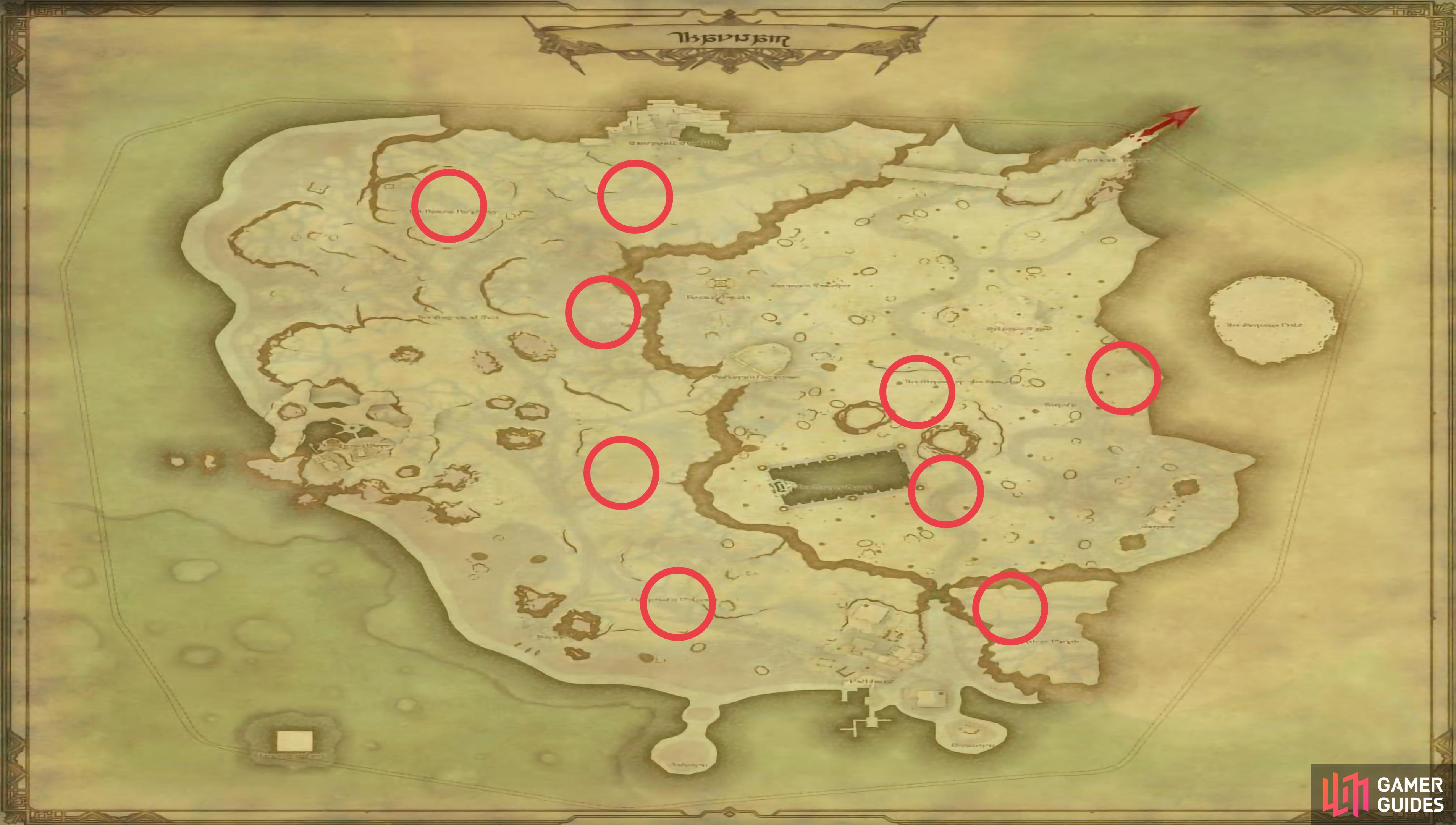 Sugriva Spawn Locations.