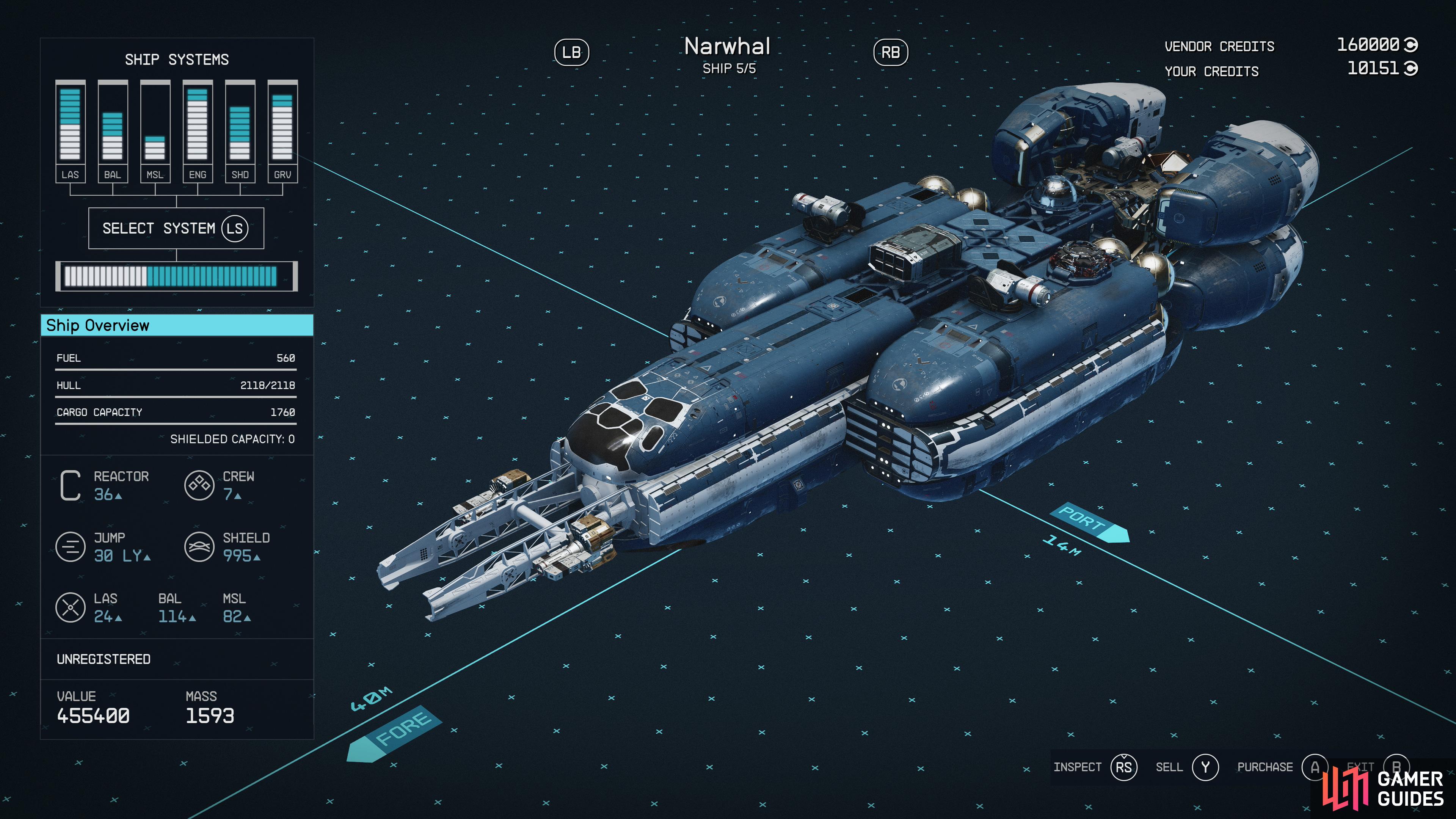 The Narwhal is the mightiest ship you can get your hands on, but you’ll have to part with around 450,000 credits. You can buy it from the Taiyo vendor, Veronica, at Ryujin Tower in Neon.