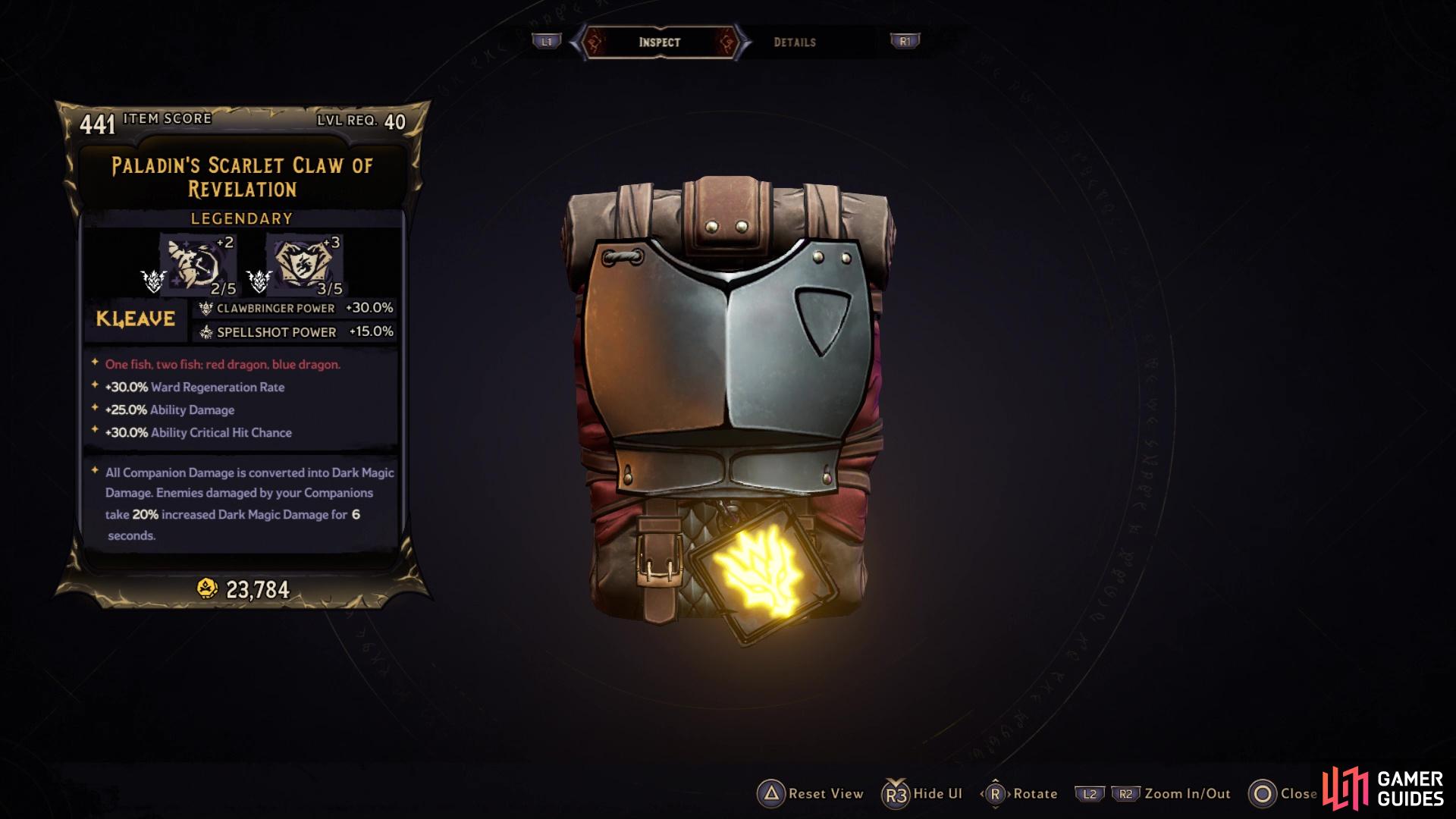 The Claw legendary armor