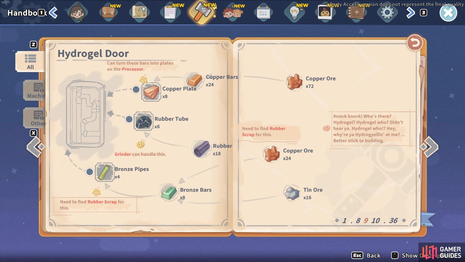 The Hydrogel Door blueprint on the Assembly Station.