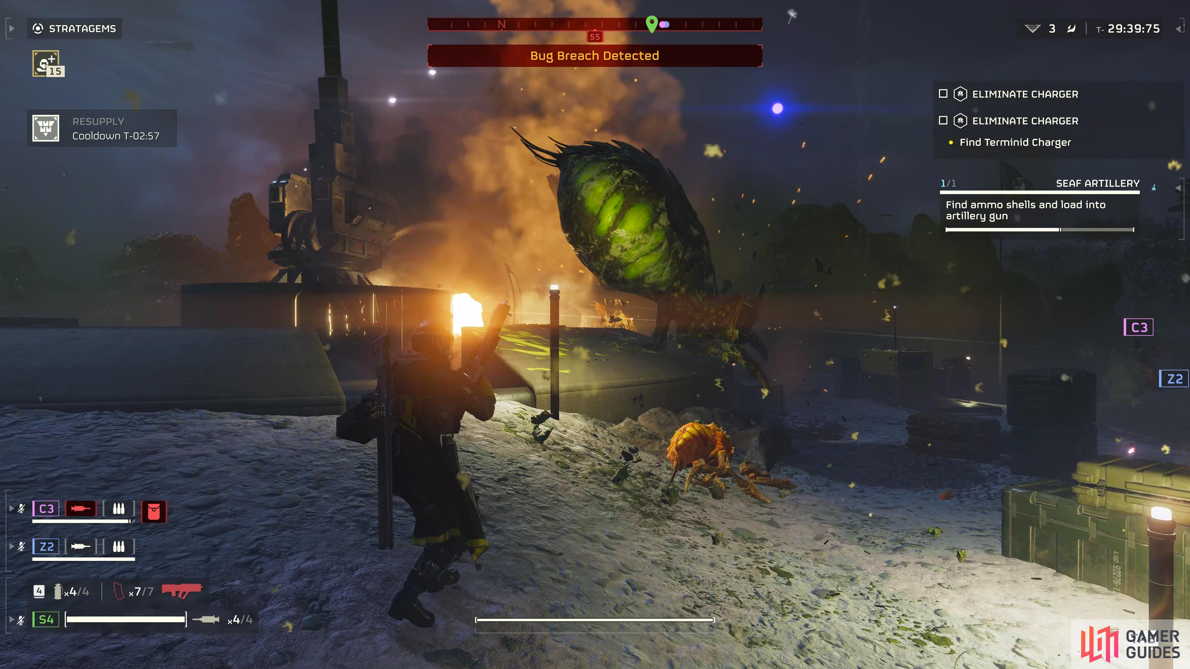 Bile Spewers in Helldivers 2 are defined by their luminous green underbellies.