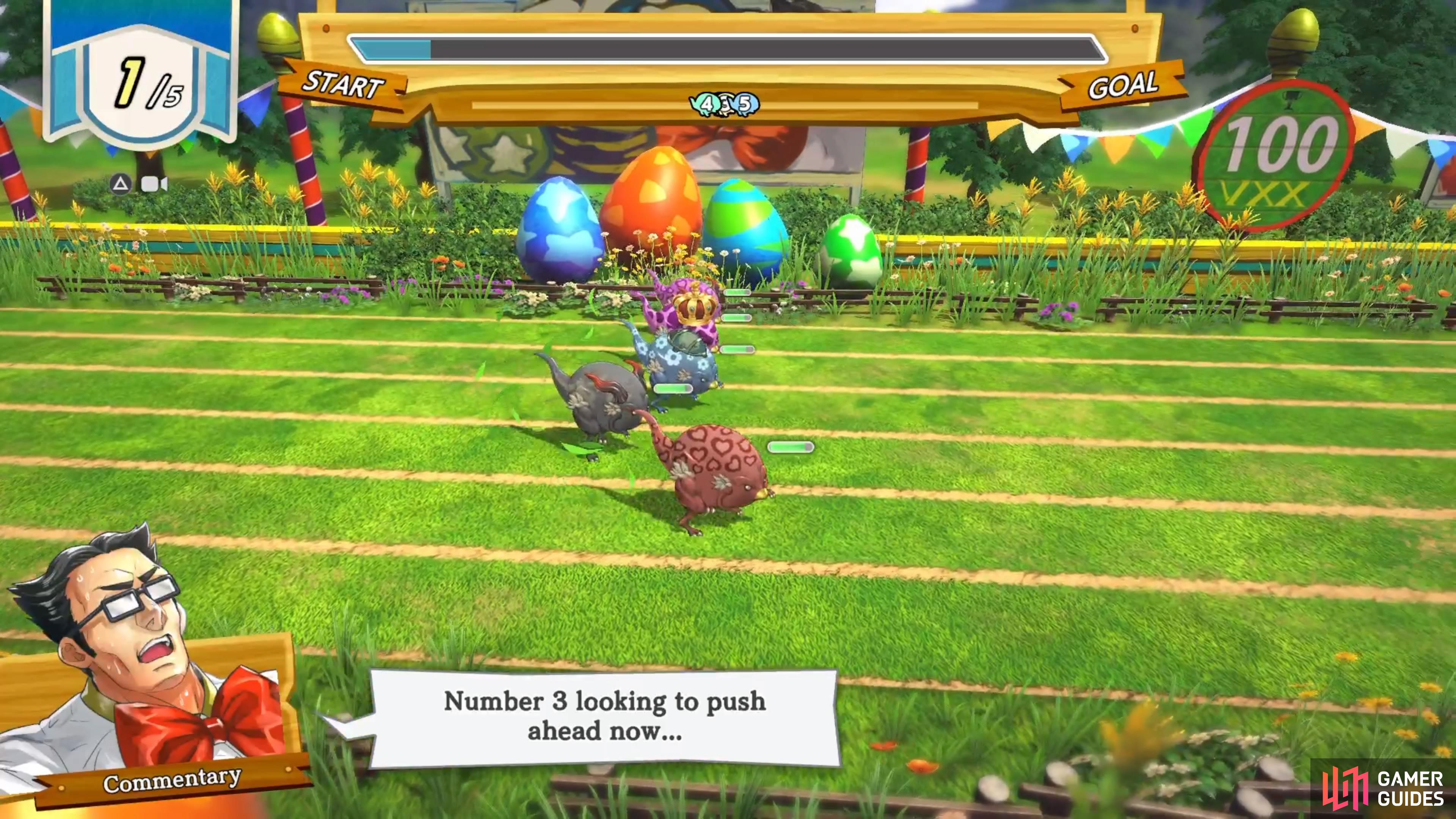 You won’t directly control your Eggfoots during Eggfoot Racing.