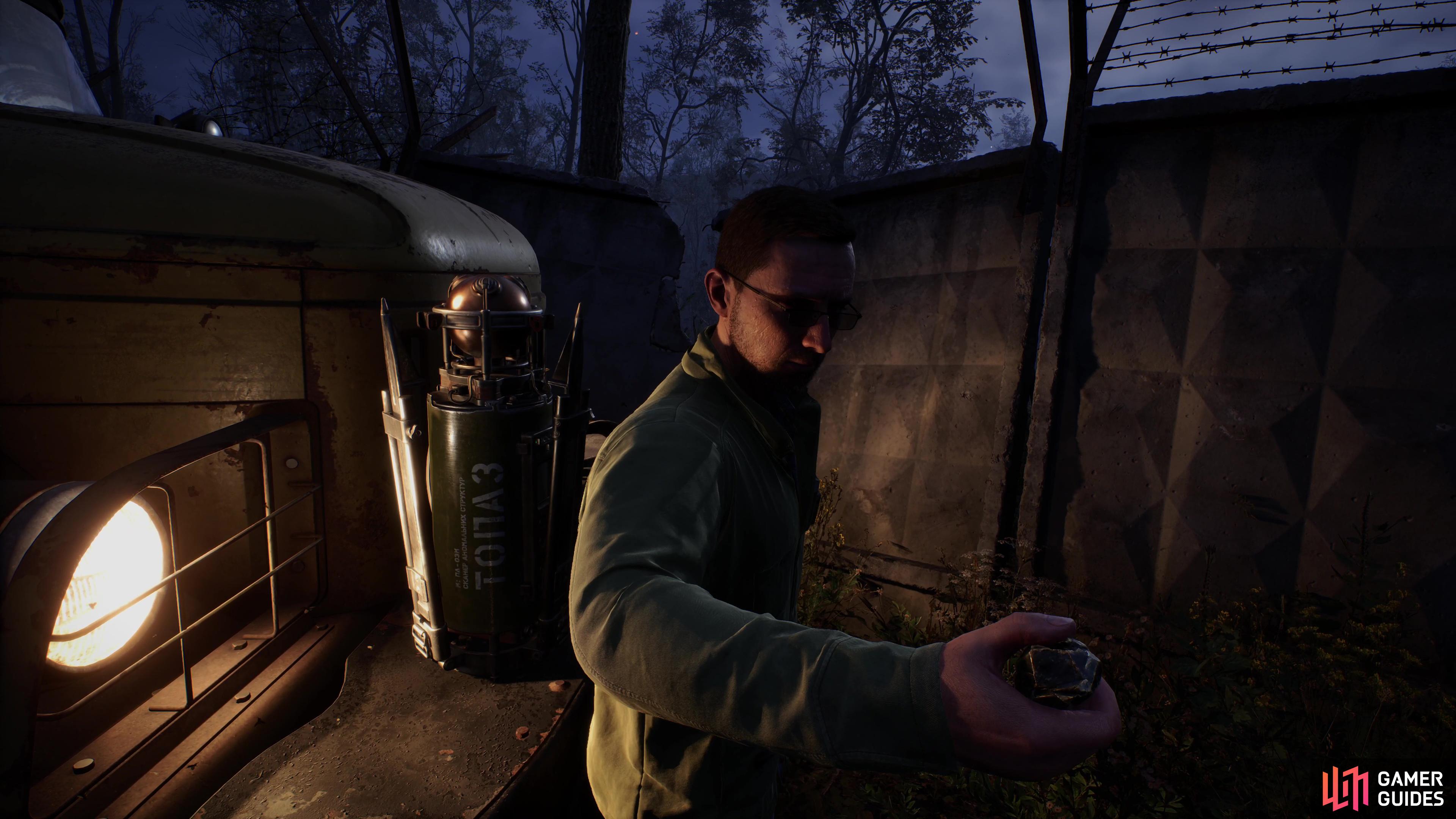 Skif is looking for a way to scan a rare Artifact in the There and Back Again mission in Stalker 2.