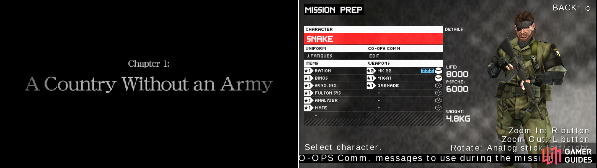 And we officially start Chapter 1 (left picture). You can also see the equipment and Uniform I use for this OPS (right picture).