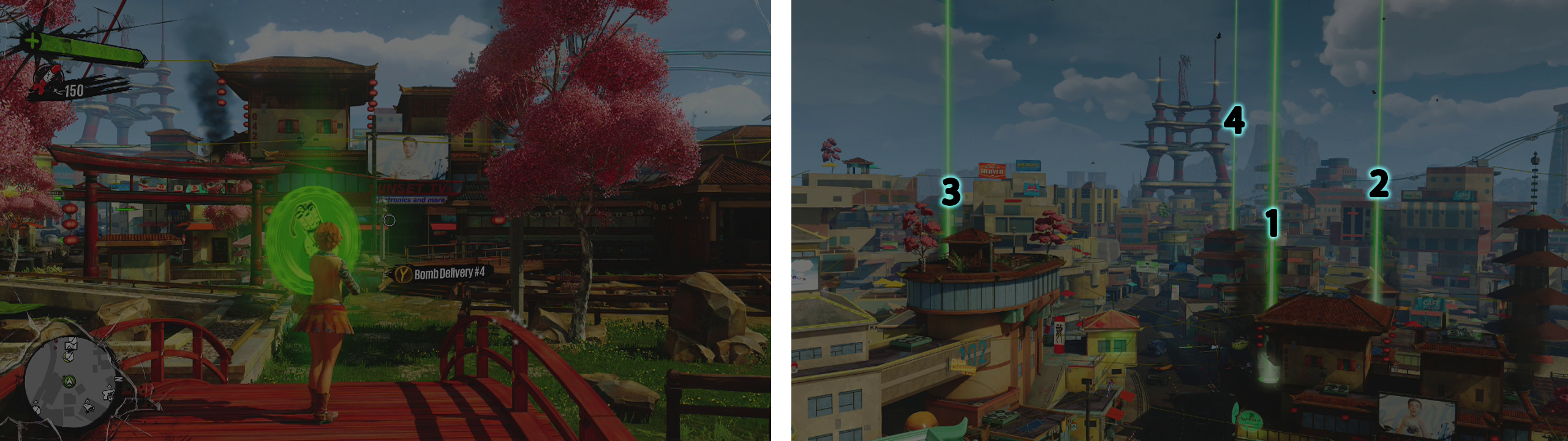 You can begin the challenge here (left). Here is our suggested route through the checkpoints (right).