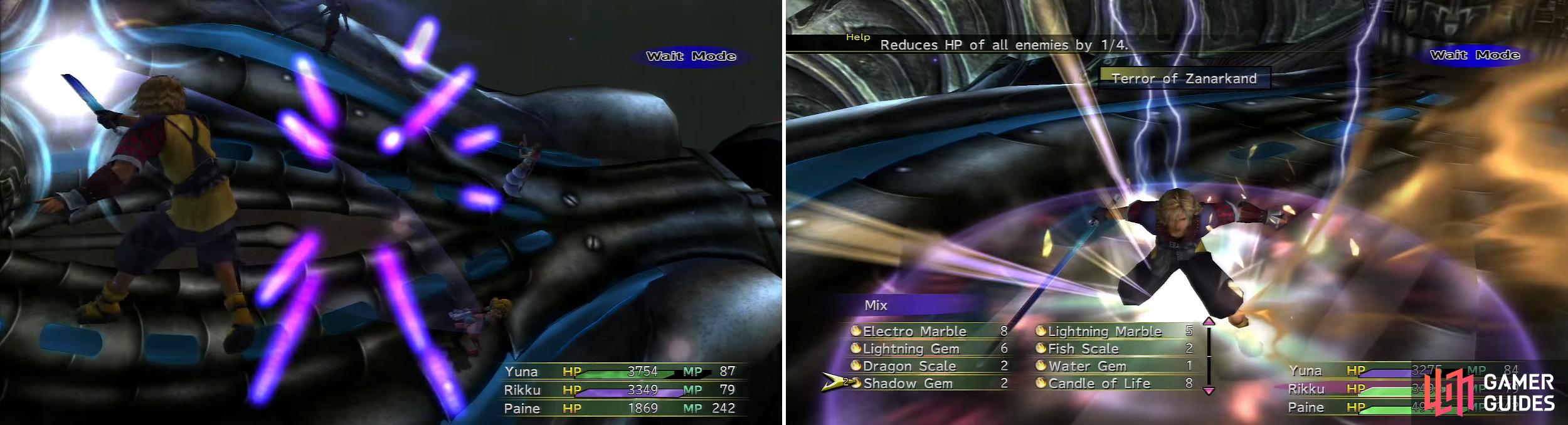 Shuyin’s attacks are carbon copies of Tidus’s just with different names. He is not very strong though and this part is just a formality really.