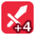 "Strength +4" icon